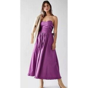 Free People Cohen Poplin Midi Dress Size XS